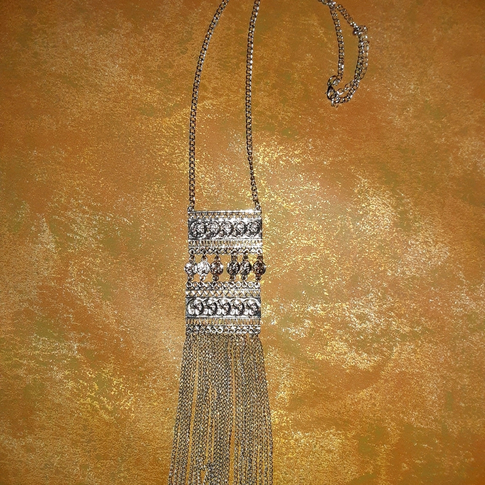 NWOT Boho Silver coin chain